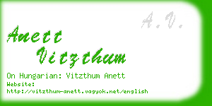 anett vitzthum business card